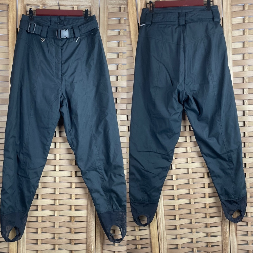OBERMEYER Vintage 80s High Waist Insulated Snow Skiing Pants Metal Heart